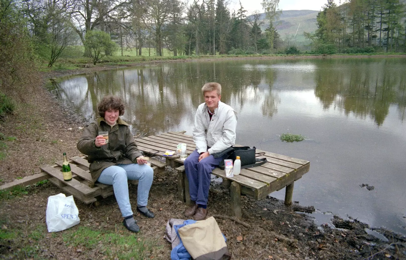 Angela and Nosher, from Uni: A Trip To Glasgow and Edinburgh, Scotland - 15th May 1989