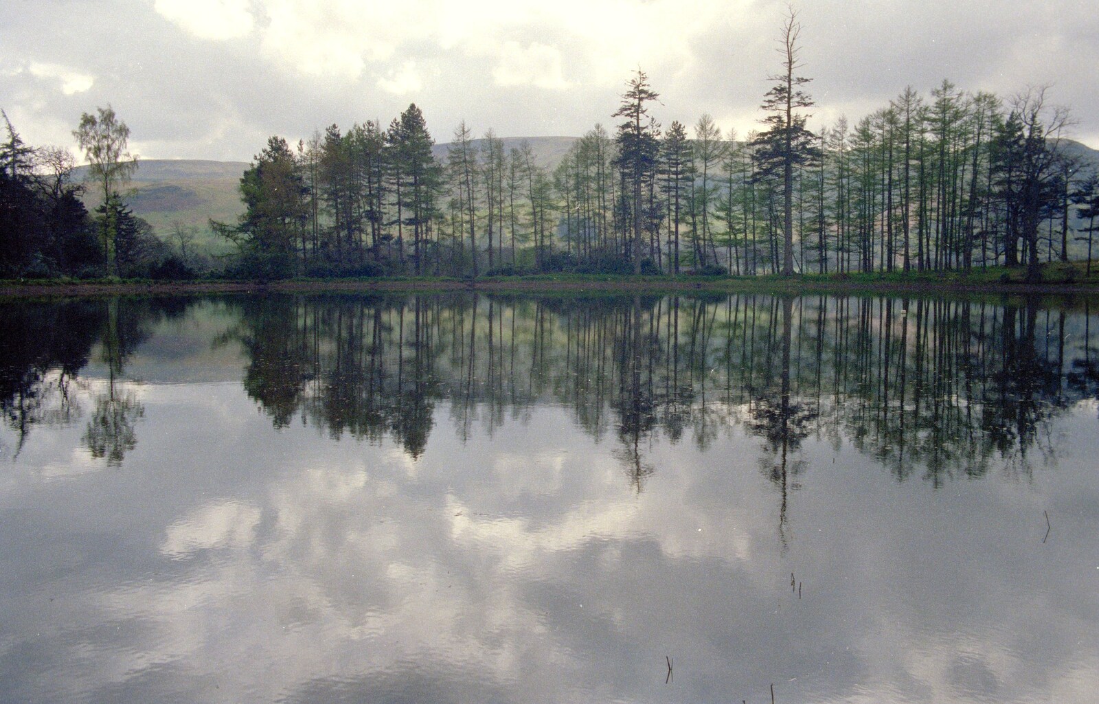 Uni: A Trip To Glasgow and Edinburgh, Scotland - 15th May 1989: Reflected trees in a lake