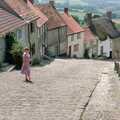 1989 Kate looks back up Gold Hill, Shaftesbury