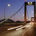 Headlights stream over the 1961 Tamar Bridge, Uni: A Trip to Yeovil, Shaftesbury, and the Tamar Bridge - 28th May 1989