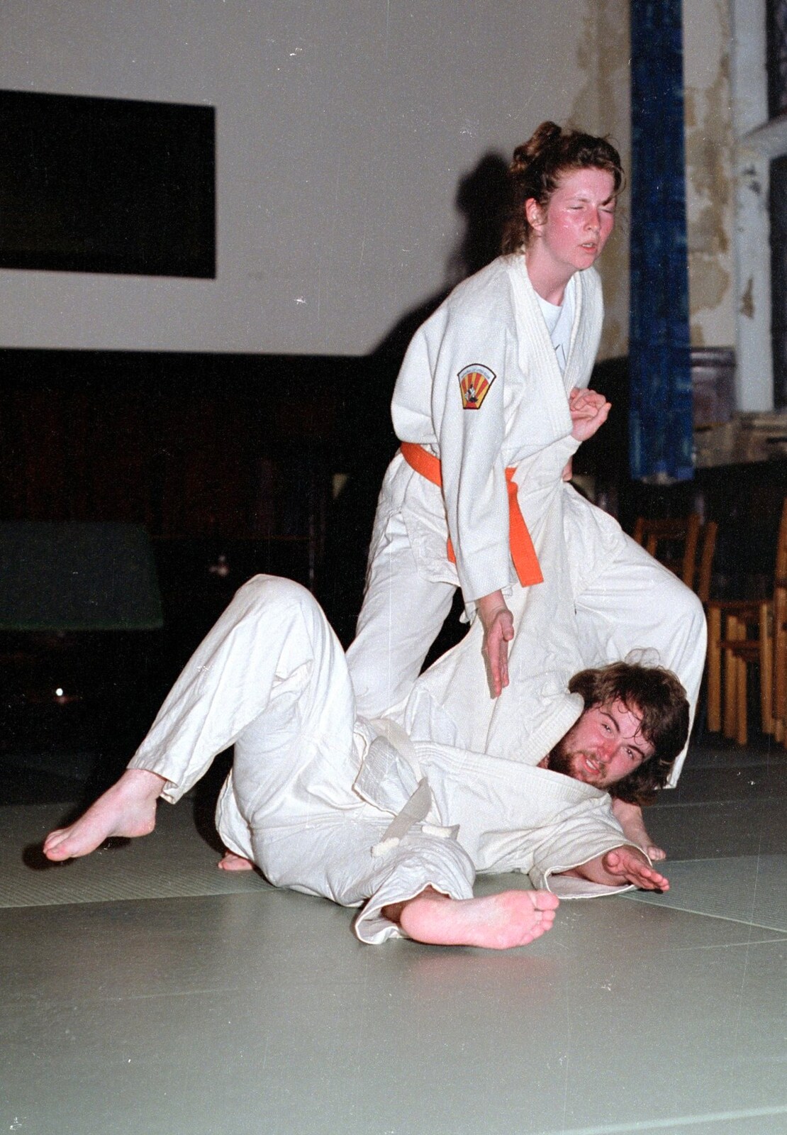 A Jiu Jitsu move from Uni: Riki's Barbeque and Dobbs' Jitsu, Plymouth, Devon - 2nd June 1989