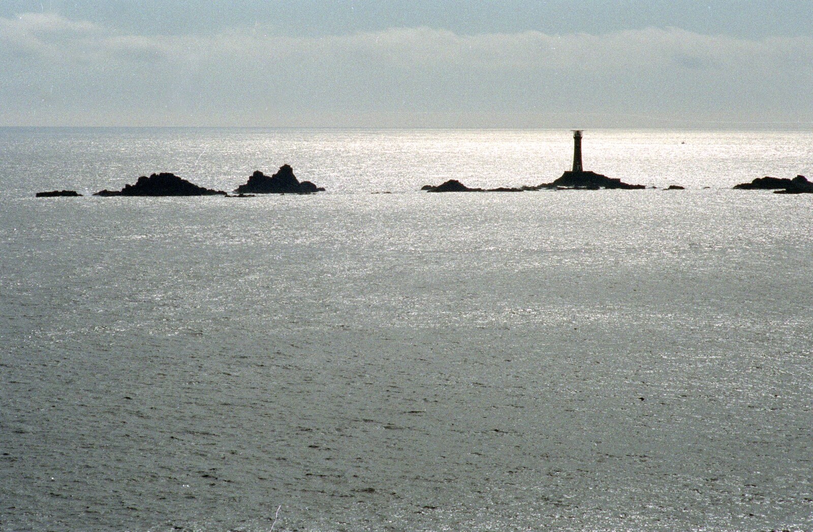 The Eddystone Rock lighthouse from Uni: An End-of-it-all Trip to Land's End, Cornwall - 13th June 1989
