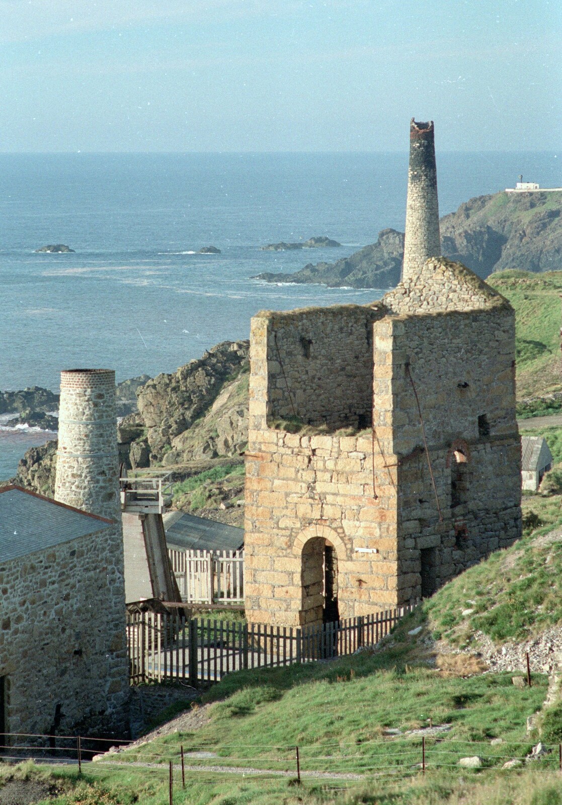 Derelict tin mine buildings from Uni: An End-of-it-all Trip to Land's End, Cornwall - 13th June 1989