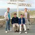 The lads at the Land's End sign, Uni: An End-of-it-all Trip to Land's End, Cornwall - 13th June 1989