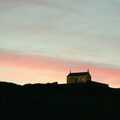 A lonely hut on the cliff is lit by sodium light, Uni: An End-of-it-all Trip to Land's End, Cornwall - 13th June 1989