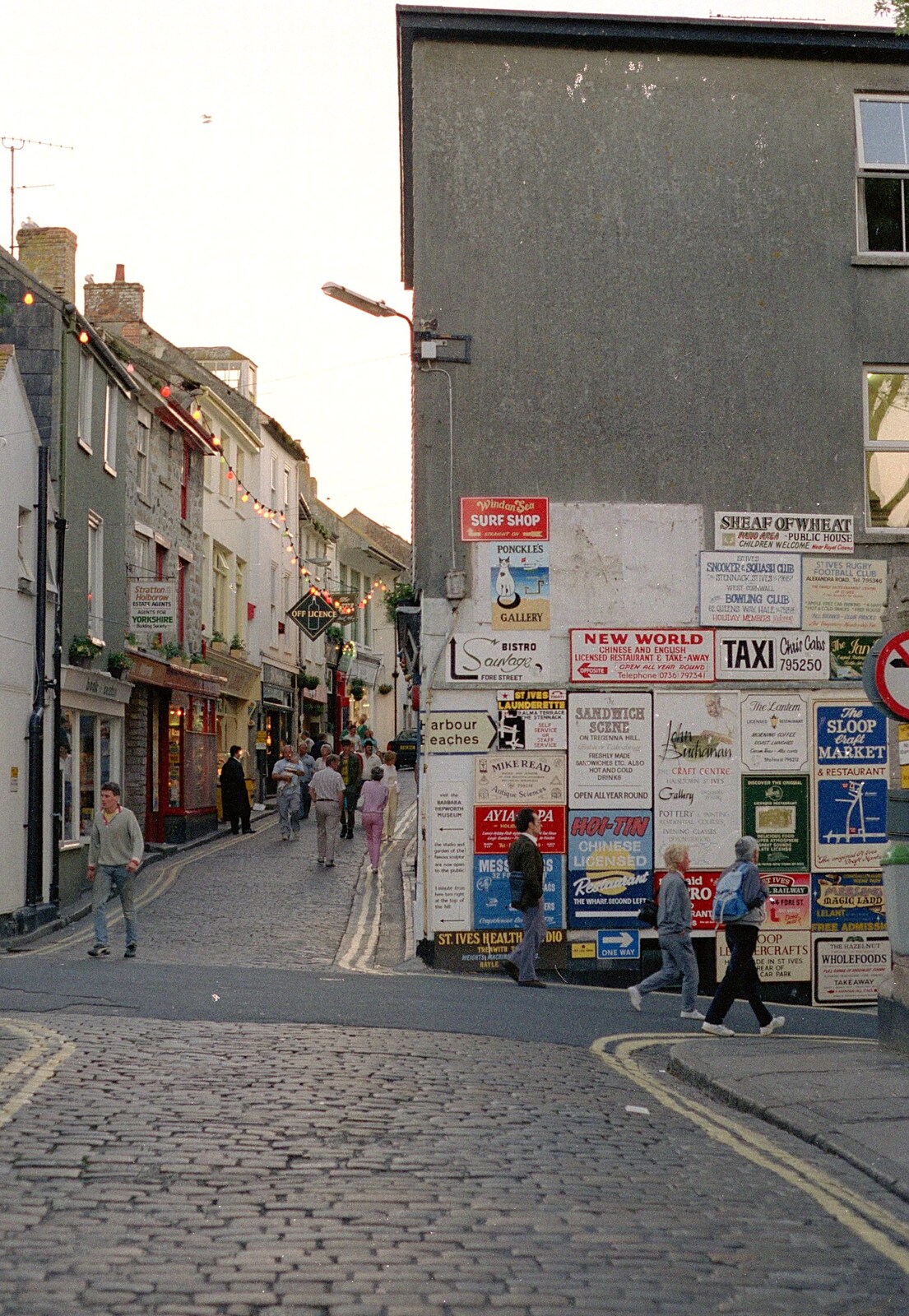 Posters on the wall in St. Ives town from Uni: An End-of-it-all Trip to Land's End, Cornwall - 13th June 1989