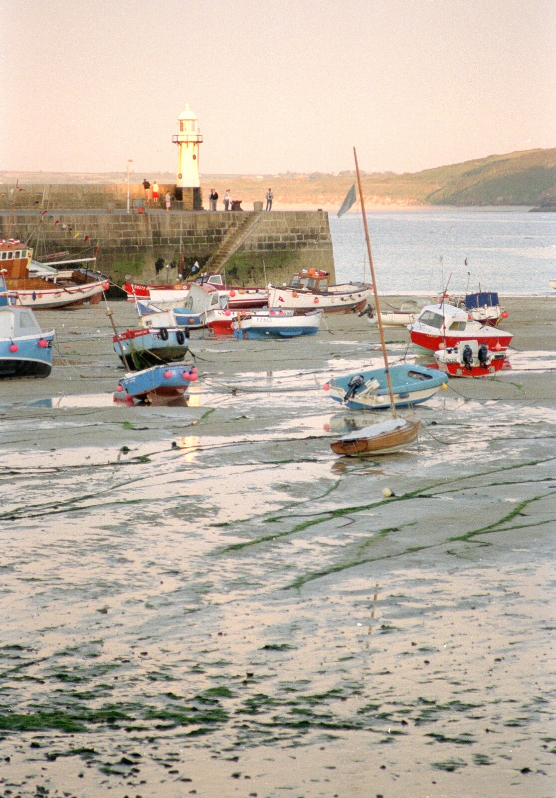 The tide is out, as boats wait on the mud from Uni: An End-of-it-all Trip to Land's End, Cornwall - 13th June 1989