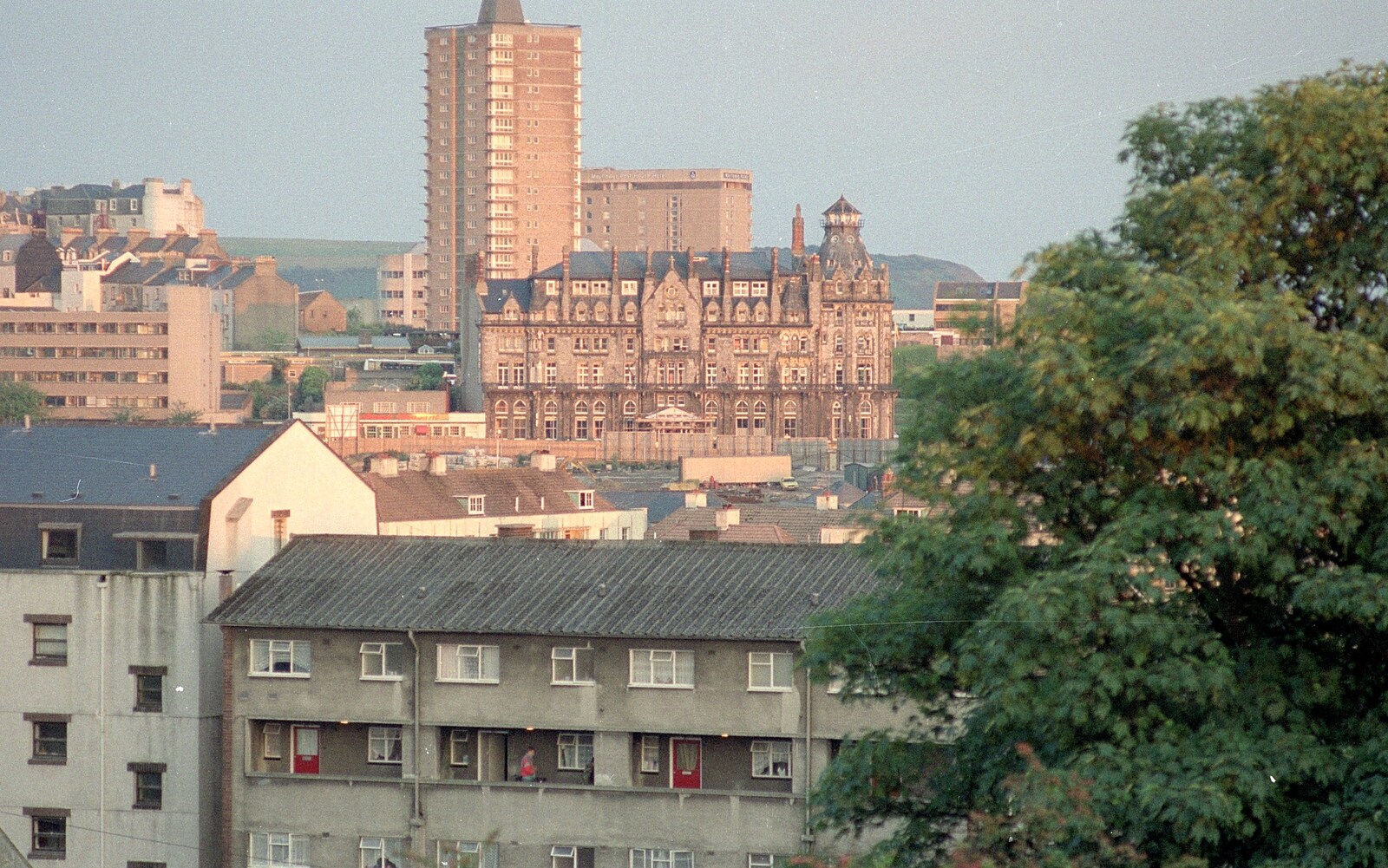 A view of some nearby flats from Uni: Views From St. Peter's Church Tower, Wyndham Square, Plymouth, Devon - 15th June 1989