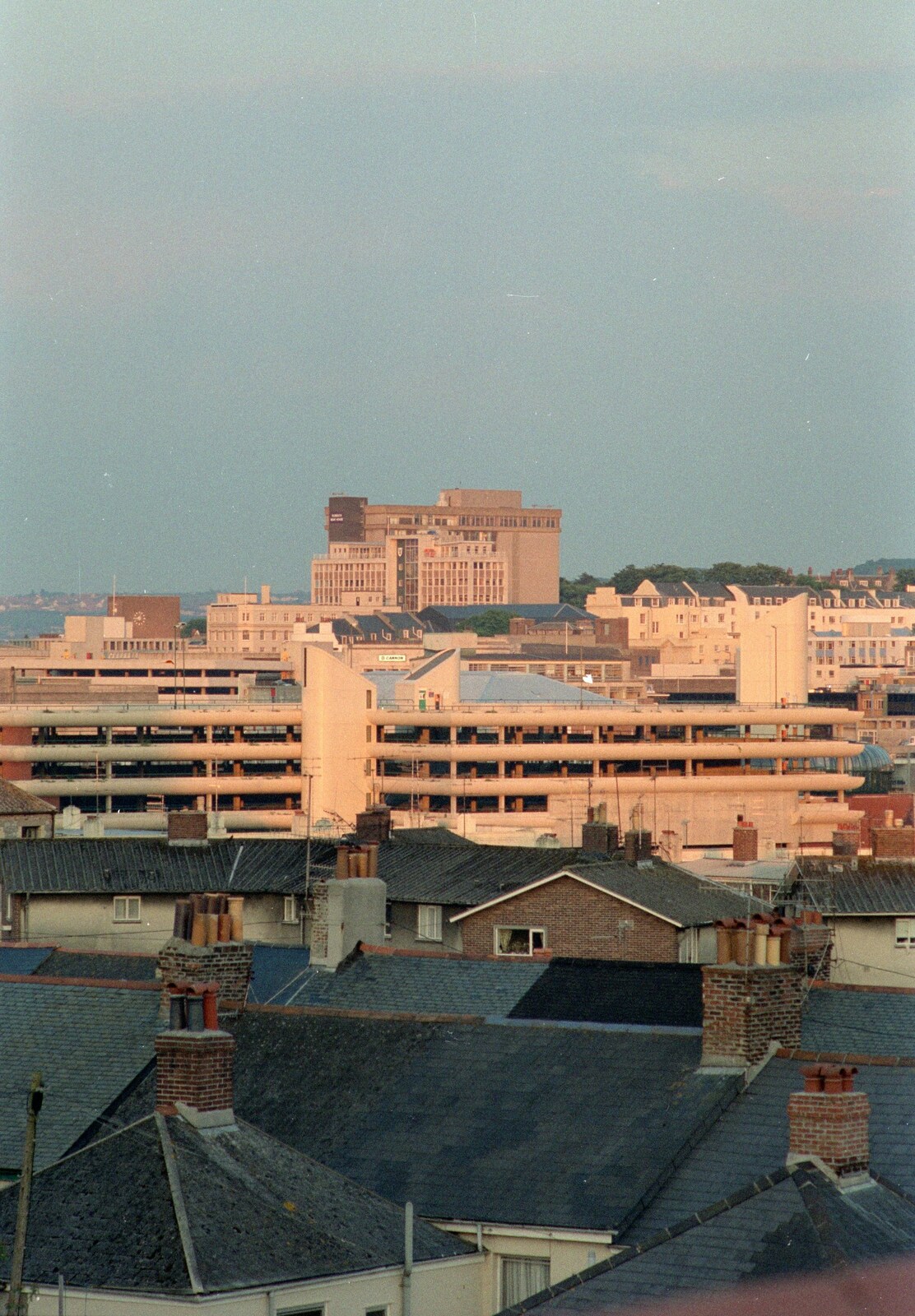 The Holiday Inn hotel from Uni: Views From St. Peter's Church Tower, Wyndham Square, Plymouth, Devon - 15th June 1989