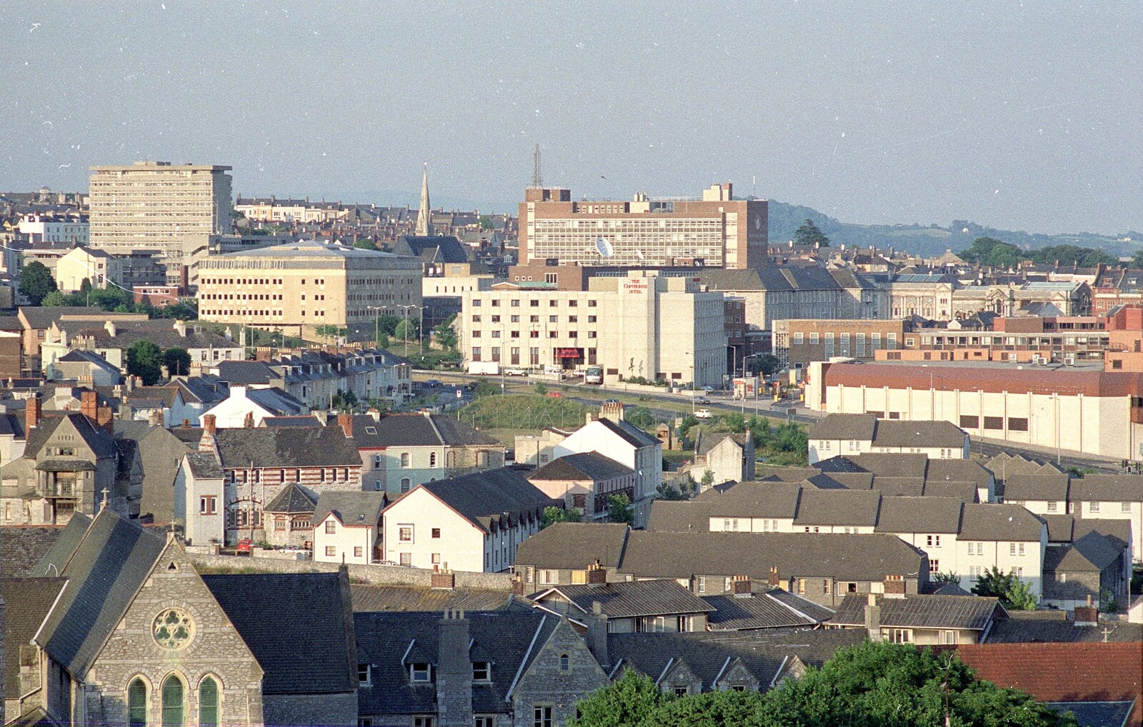 The Polytechnic campus behind the Copthorne from Uni: Views From St. Peter's Church Tower, Wyndham Square, Plymouth, Devon - 15th June 1989