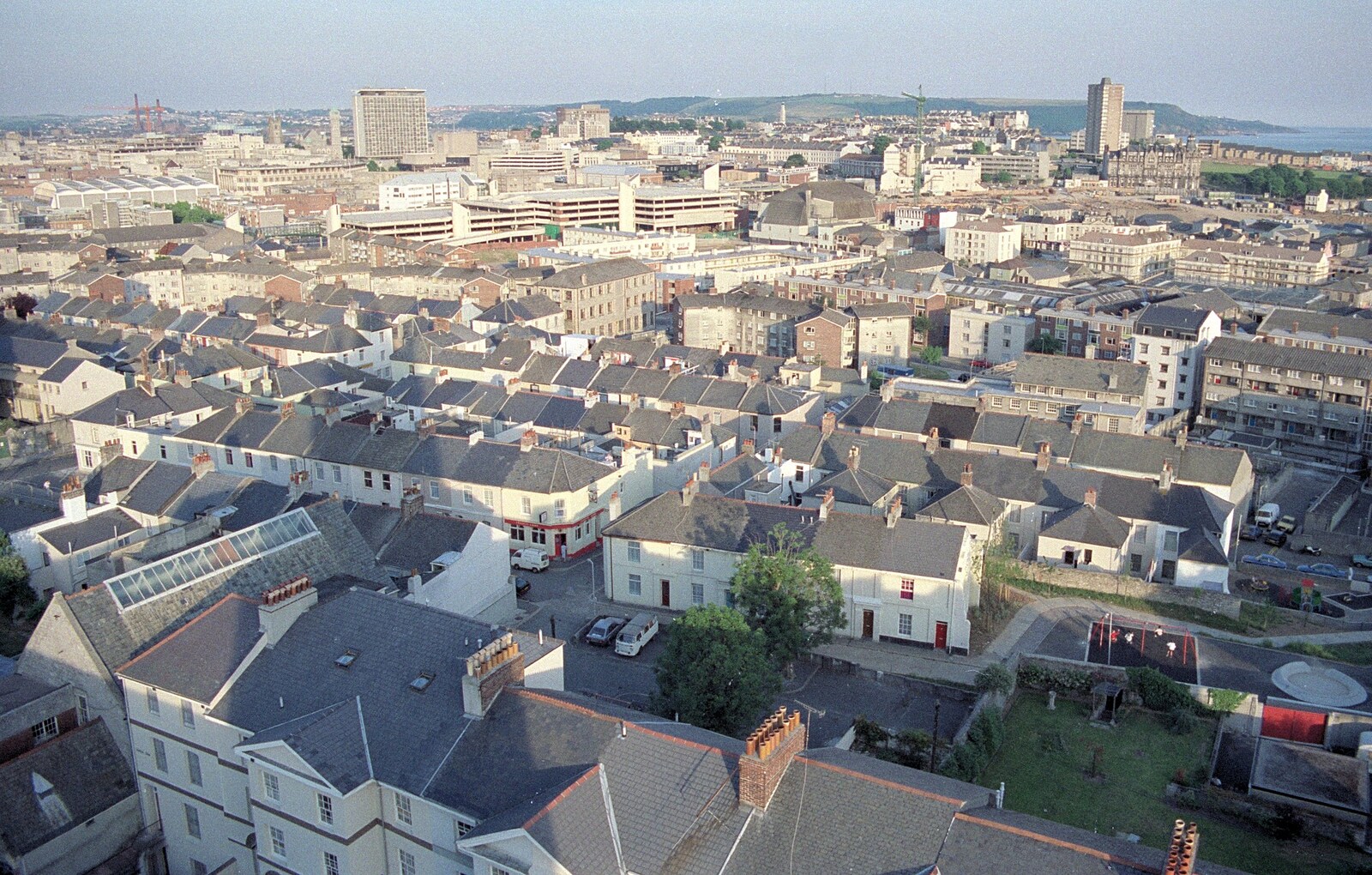 The view towards the middle of town from Uni: Views From St. Peter's Church Tower, Wyndham Square, Plymouth, Devon - 15th June 1989