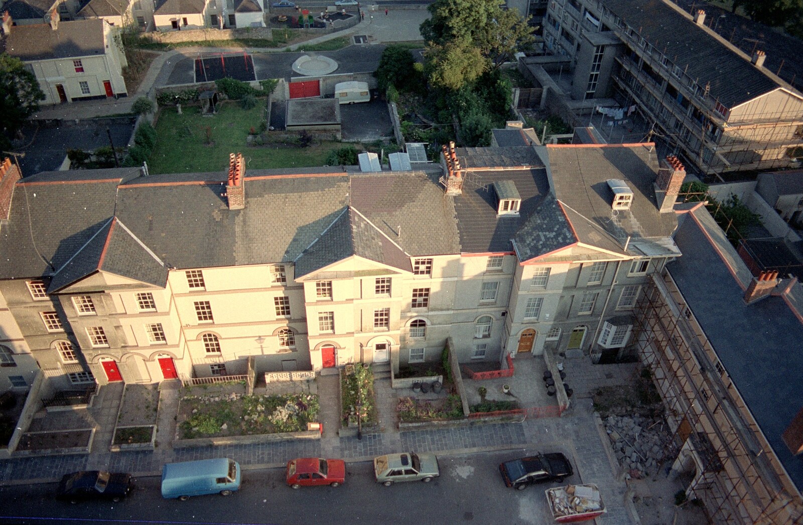 Looking down on the flat from Uni: Views From St. Peter's Church Tower, Wyndham Square, Plymouth, Devon - 15th June 1989
