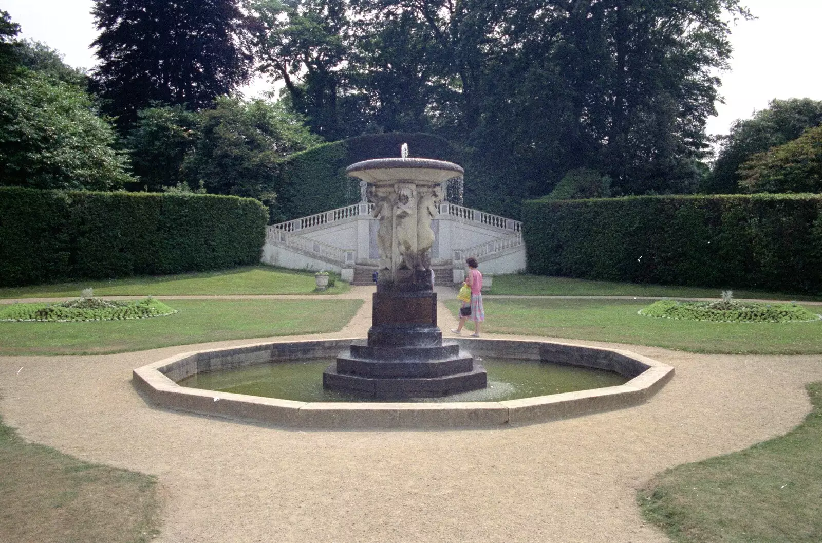 Angela roams around Edgcumbe House gardens, from Uni: A Trip to Mount Edgcumbe, Cornwall - 17th June 1989