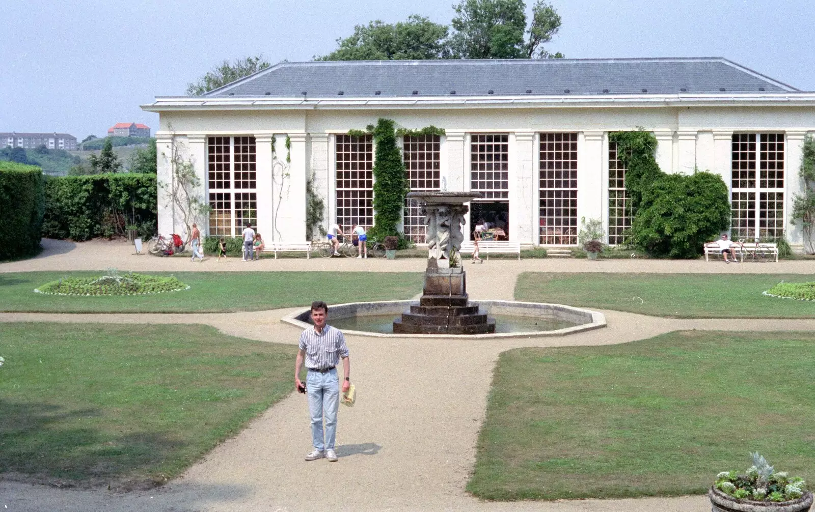 John Stuart near the Orangery at Edgcumbe, from Uni: A Trip to Mount Edgcumbe, Cornwall - 17th June 1989