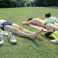 Dave, Angela and Jackie get some sun, Uni: A Trip to Mount Edgcumbe, Cornwall - 17th June 1989