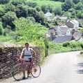 Riki half way up the hill from Milton Combe, Uni: A Burrator Bike Ride, Dartmoor - 20th June 1989
