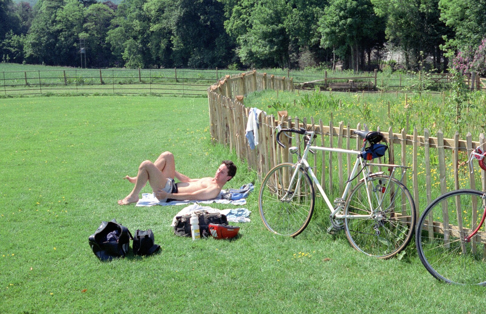 Riki gets his kit off from Uni: A Burrator Bike Ride, Dartmoor - 20th June 1989