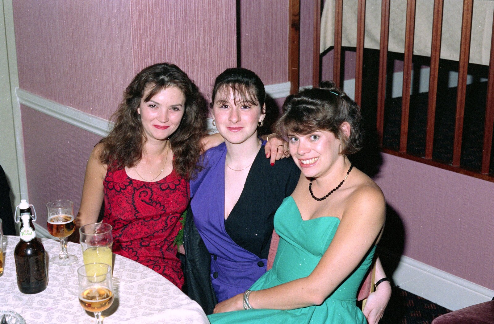 Alison Rowe, Jackie and Michelle Osborne from Uni: The BABS End-of-Course Ball, New Continental Hotel, Plymouth - 21st June 1989