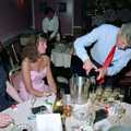 Caroline's geezer pours some fizz, Uni: The BABS End-of-Course Ball, New Continental Hotel, Plymouth - 21st June 1989