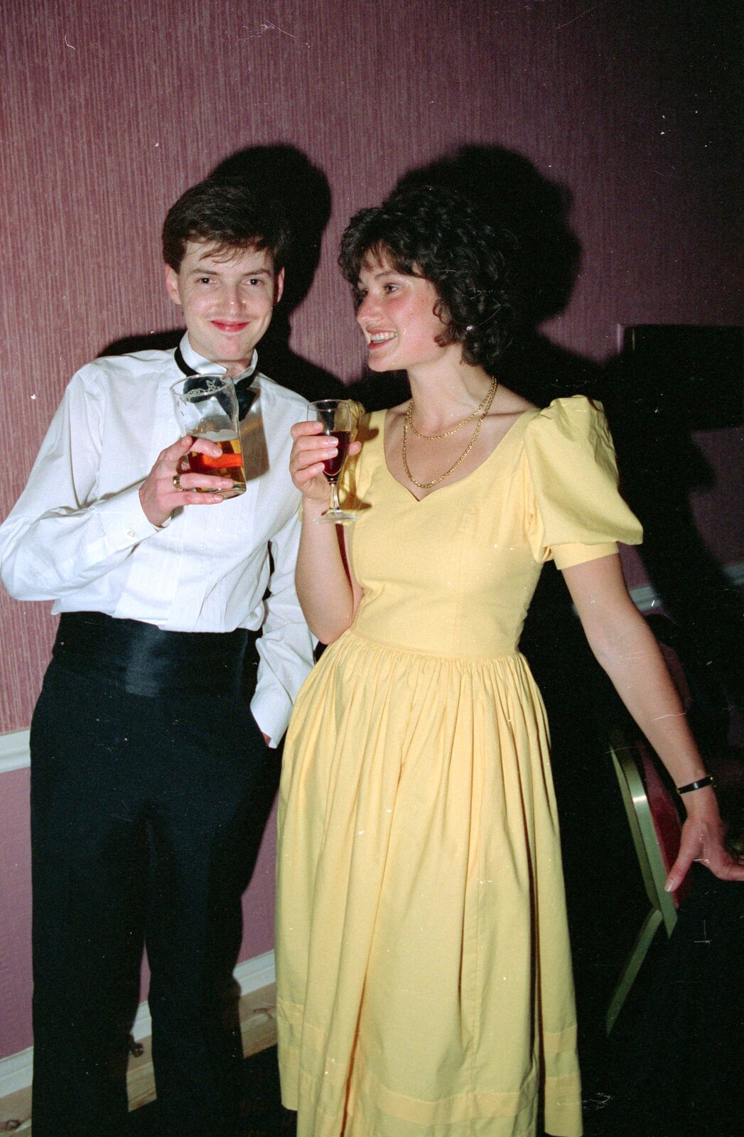 Angela's yellow dress from Uni: The BABS End-of-Course Ball, New Continental Hotel, Plymouth - 21st June 1989