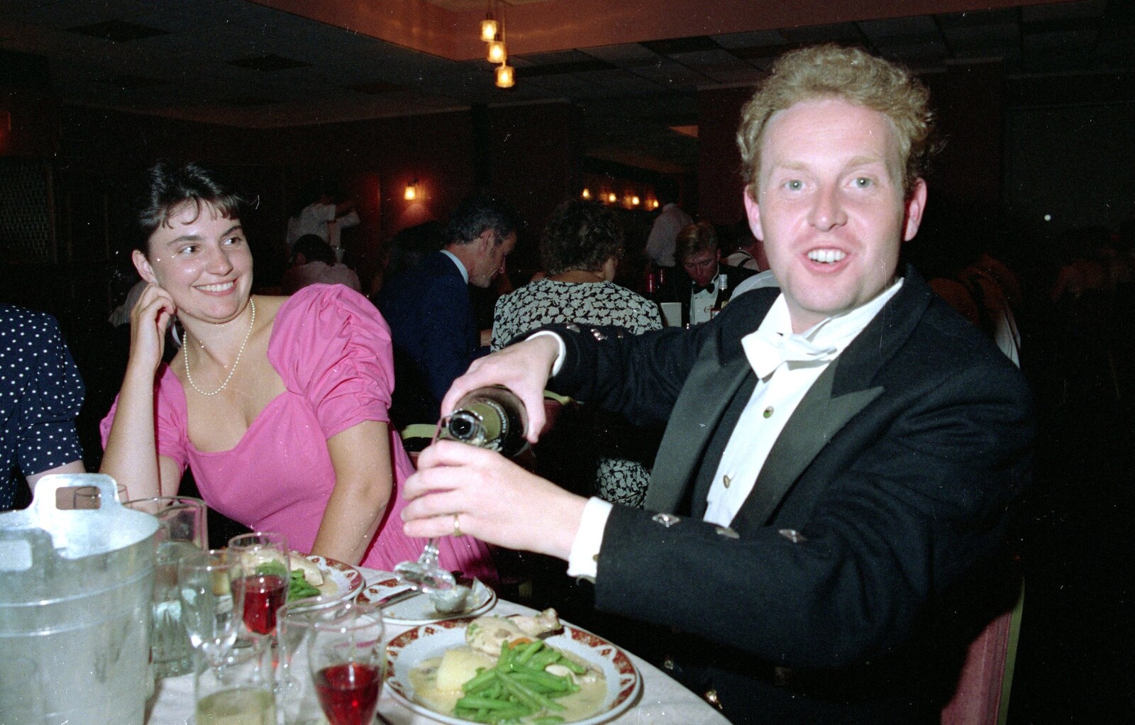 Andrew pours some wine from Uni: The BABS End-of-Course Ball, New Continental Hotel, Plymouth - 21st June 1989