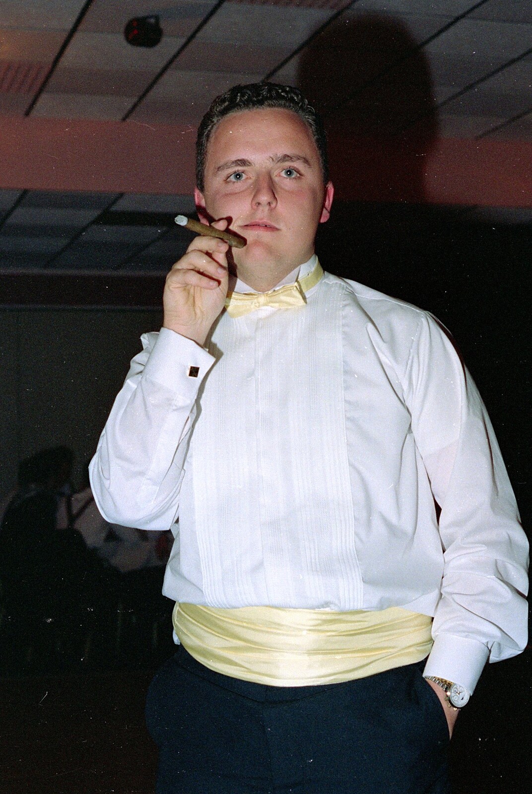 Andy's got a cigar on from Uni: The BABS End-of-Course Ball, New Continental Hotel, Plymouth - 21st June 1989