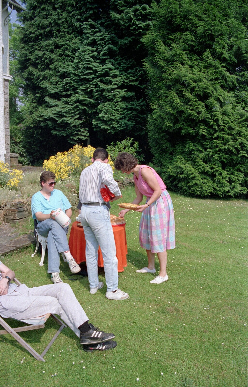 Angela brings a French stick out from Uni: Another Side of Student Life, Yelverton, Devon - 23rd June 1989
