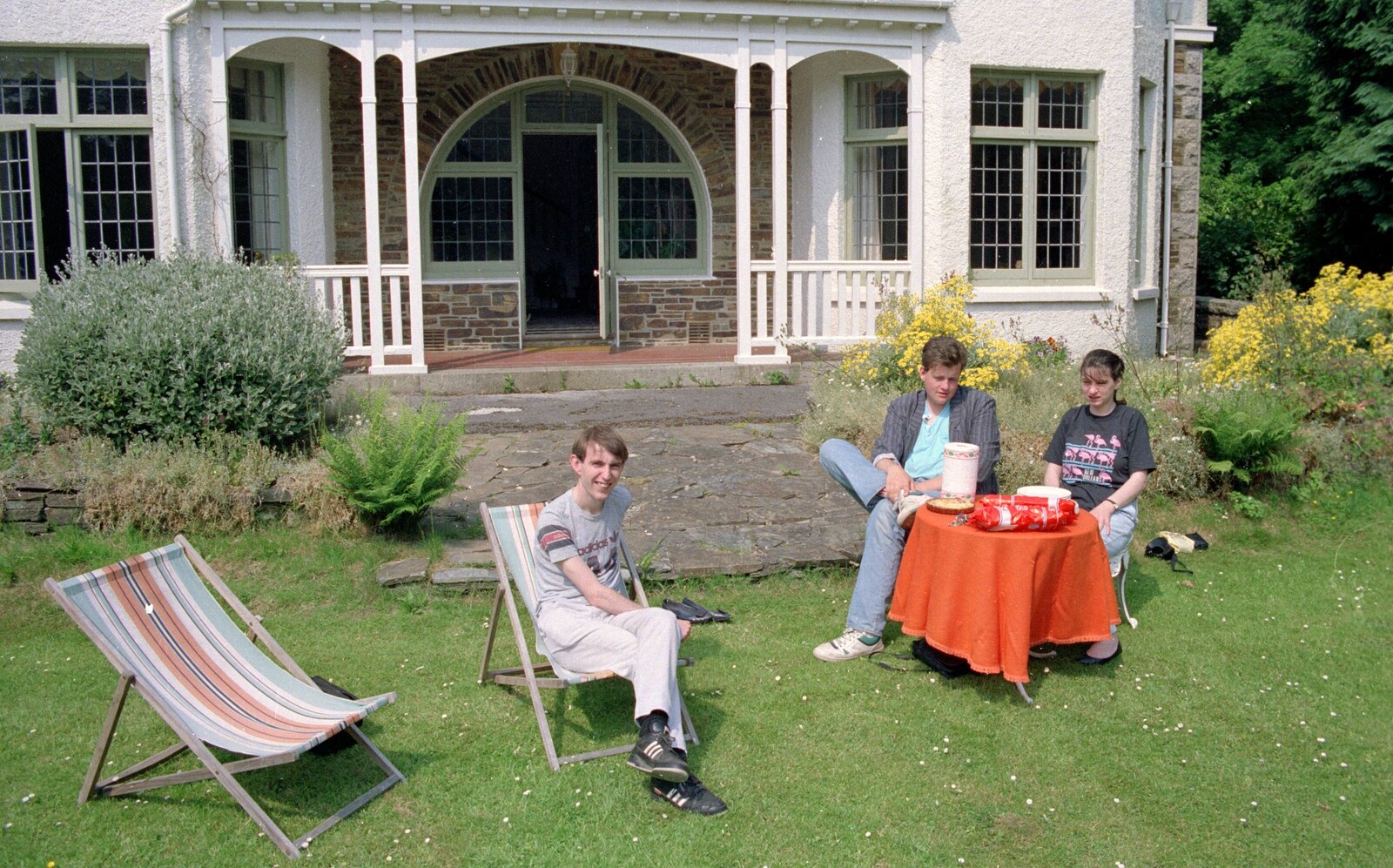 Dave, Jackie and Kate's mate from Uni: Another Side of Student Life, Yelverton, Devon - 23rd June 1989