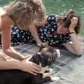 Jane, Angela and dog, Uni: A Trip to the Riviera and Oberon Gets New Shoes, Torquay and Harbertonford, Devon - 3rd July 1989