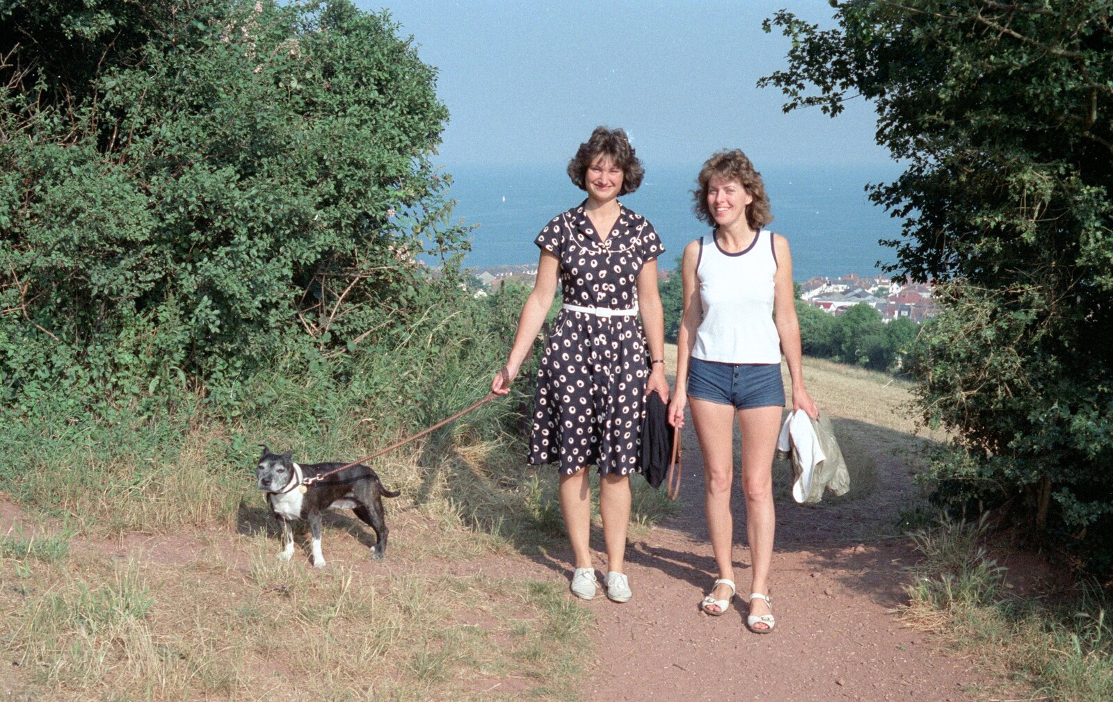 Angela and Jane pause for a photo from Uni: A Trip to the Riviera and Oberon Gets New Shoes, Torquay and Harbertonford, Devon - 3rd July 1989