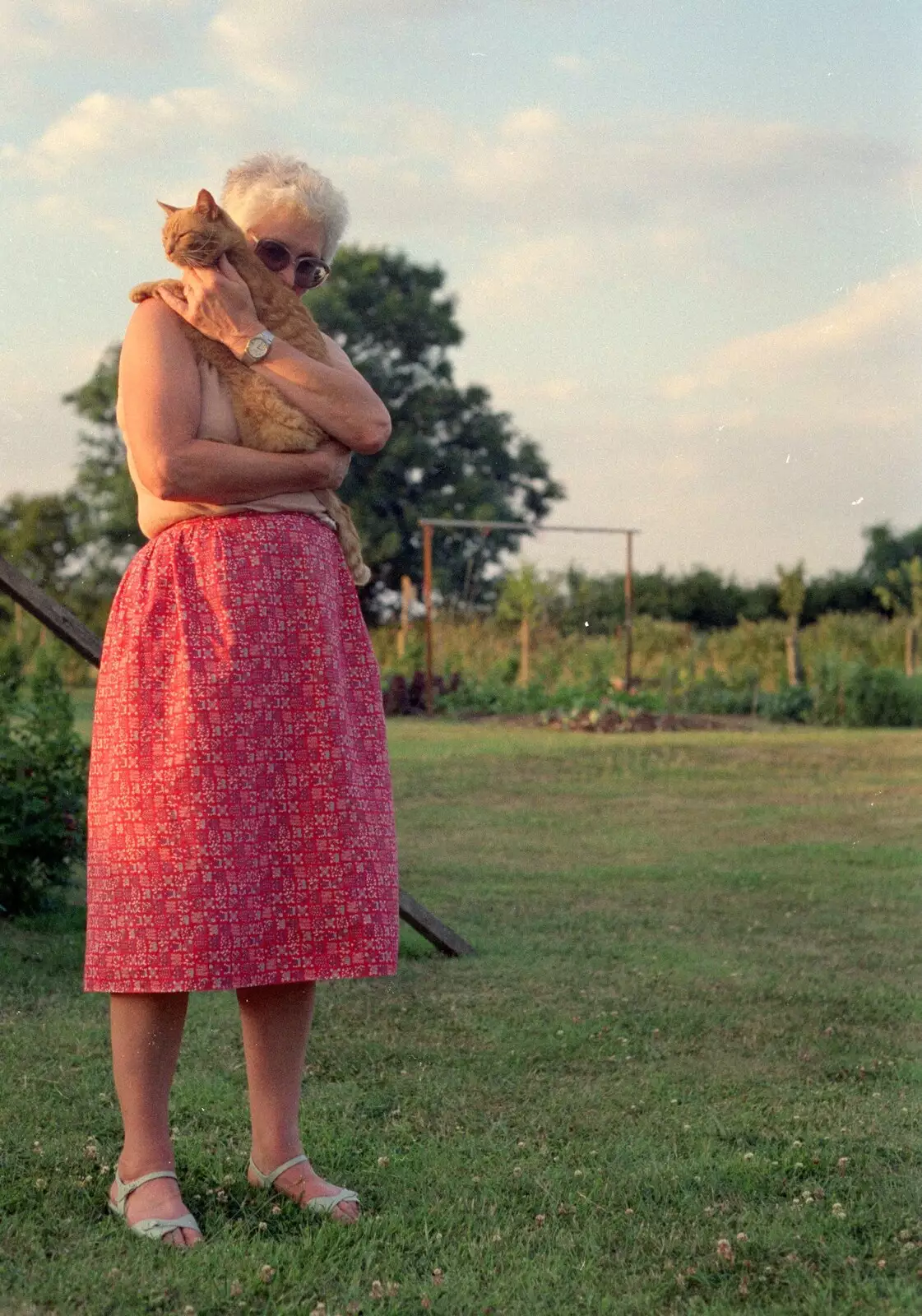 Diana and Benjy the cat, from Uni: A Trip to the Riviera and Oberon Gets New Shoes, Torquay and Harbertonford, Devon - 3rd July 1989