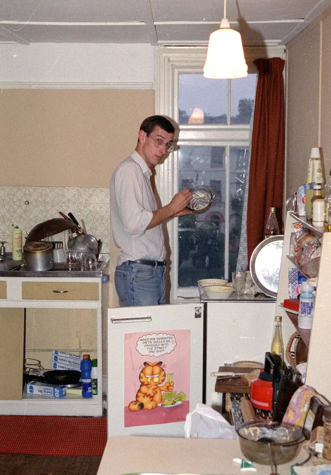 Dobbs in the Wyndham Square kitchen, from Uni: A Trip to the Riviera and Oberon Gets New Shoes, Torquay and Harbertonford, Devon - 3rd July 1989