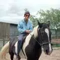 Nosher on horseback, Uni: Horse Riding on Dartmoor, and Nosher's Bedroom, Shaugh Prior and Plymouth - 8th July 1989