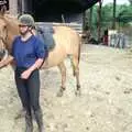 Becky and her horse, Uni: Horse Riding on Dartmoor, and Nosher's Bedroom, Shaugh Prior and Plymouth - 8th July 1989