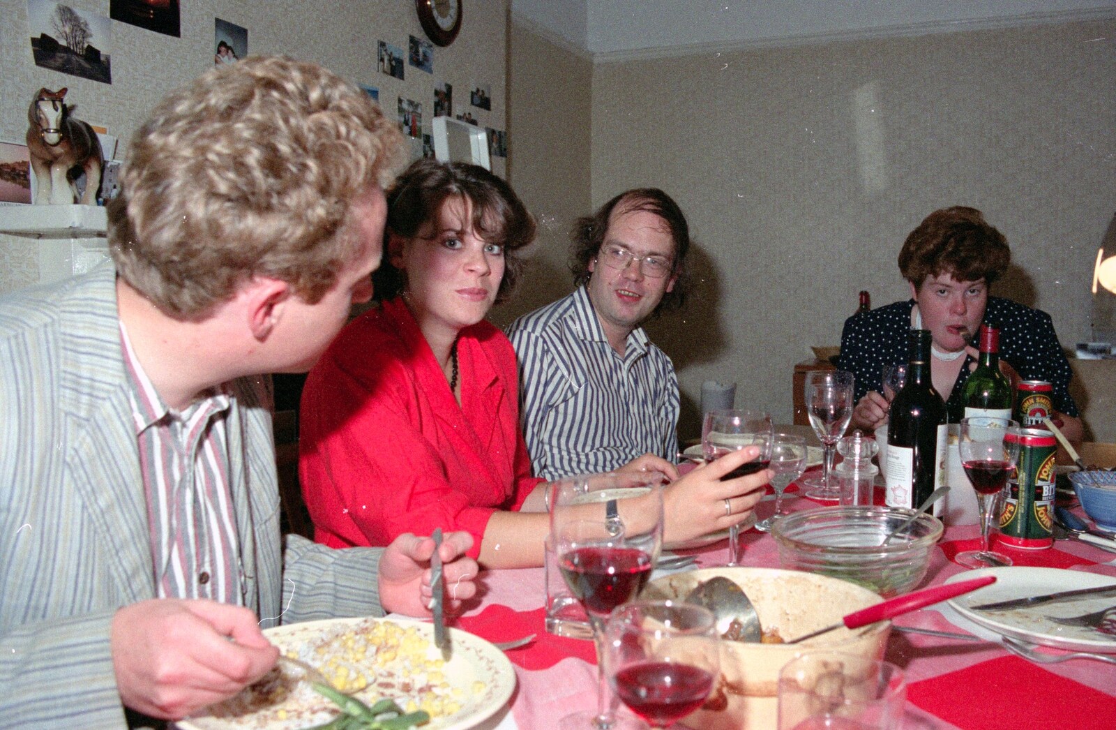Andrew, Michelle and John Maloney from Uni: A Wyndham Square Economics Party, Stonehouse, Plymouth - 10th July 1989