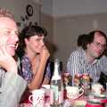 Andrew, Rebecca and John, Uni: A Wyndham Square Economics Party, Stonehouse, Plymouth - 10th July 1989