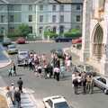 Uni: Risky Business, A Wedding Occurs and Dave Leaves, Wyndham Square, Plymouth - 15th July 1989, Wedding gusts mill around the entrance to Wyndham Square