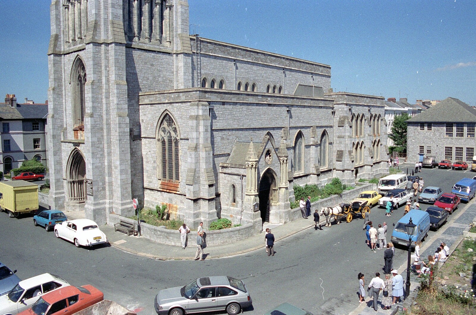Uni: Risky Business, A Wedding Occurs and Dave Leaves, Wyndham Square, Plymouth - 15th July 1989: The church of St. Peter's in Wyndham Square