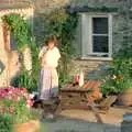 Angela slurps a bit of coca cola, Summer Days on Pitt Farm, Harbertonford, Devon - 17th July 1989