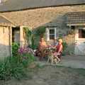 Bill, Nosher, Diana and Marty sit outside for dinner., Summer Days on Pitt Farm, Harbertonford, Devon - 17th July 1989