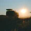 Combine Harvester in the sunset, Summer Days on Pitt Farm, Harbertonford, Devon - 17th July 1989