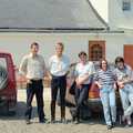 Andy, Nosher, Beccy and a couple of Kate's friends, Summer Days on Pitt Farm, Harbertonford, Devon - 17th July 1989