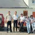 Andy, Nosher, Beccy and Kate's friends, Summer Days on Pitt Farm, Harbertonford, Devon - 17th July 1989