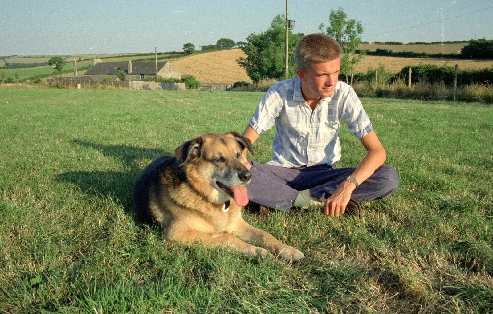 Marty and Nosher, from Summer Days on Pitt Farm, Harbertonford, Devon - 17th July 1989