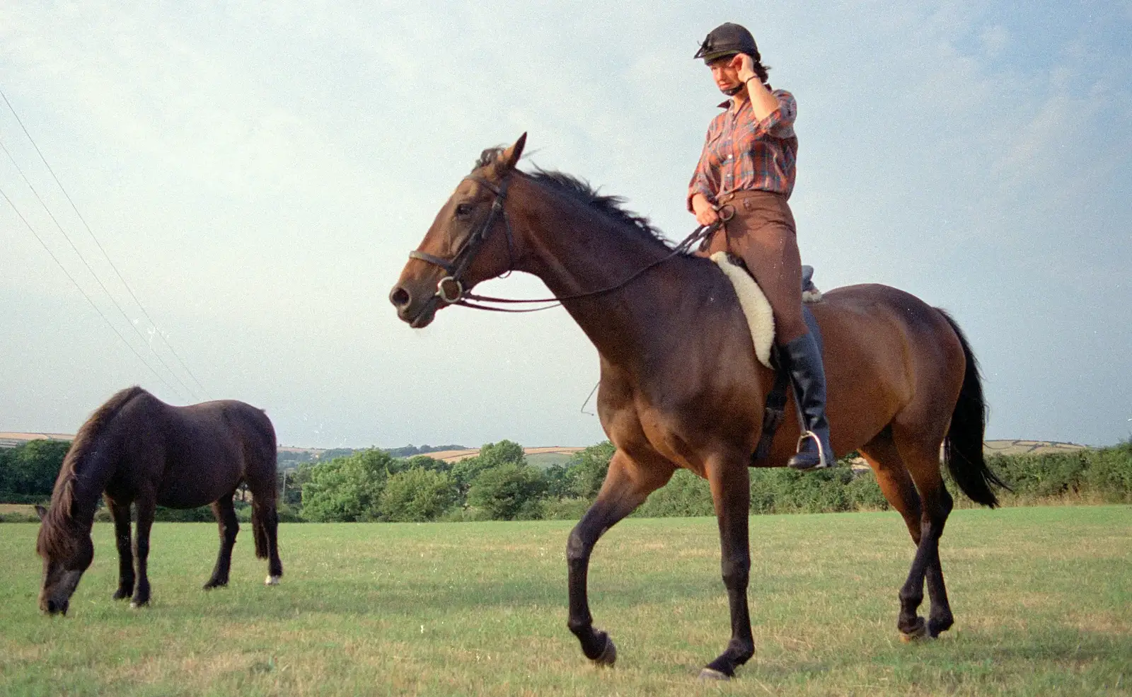 Angela trots around the field, from Summer Days on Pitt Farm, Harbertonford, Devon - 17th July 1989