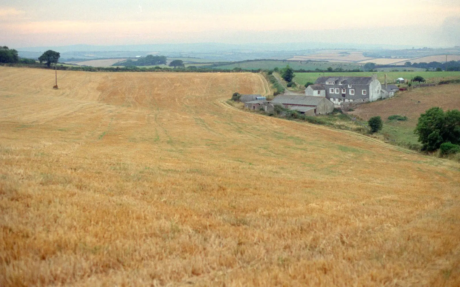 Pitt Farm from even further up the field, from Summer Days on Pitt Farm, Harbertonford, Devon - 17th July 1989