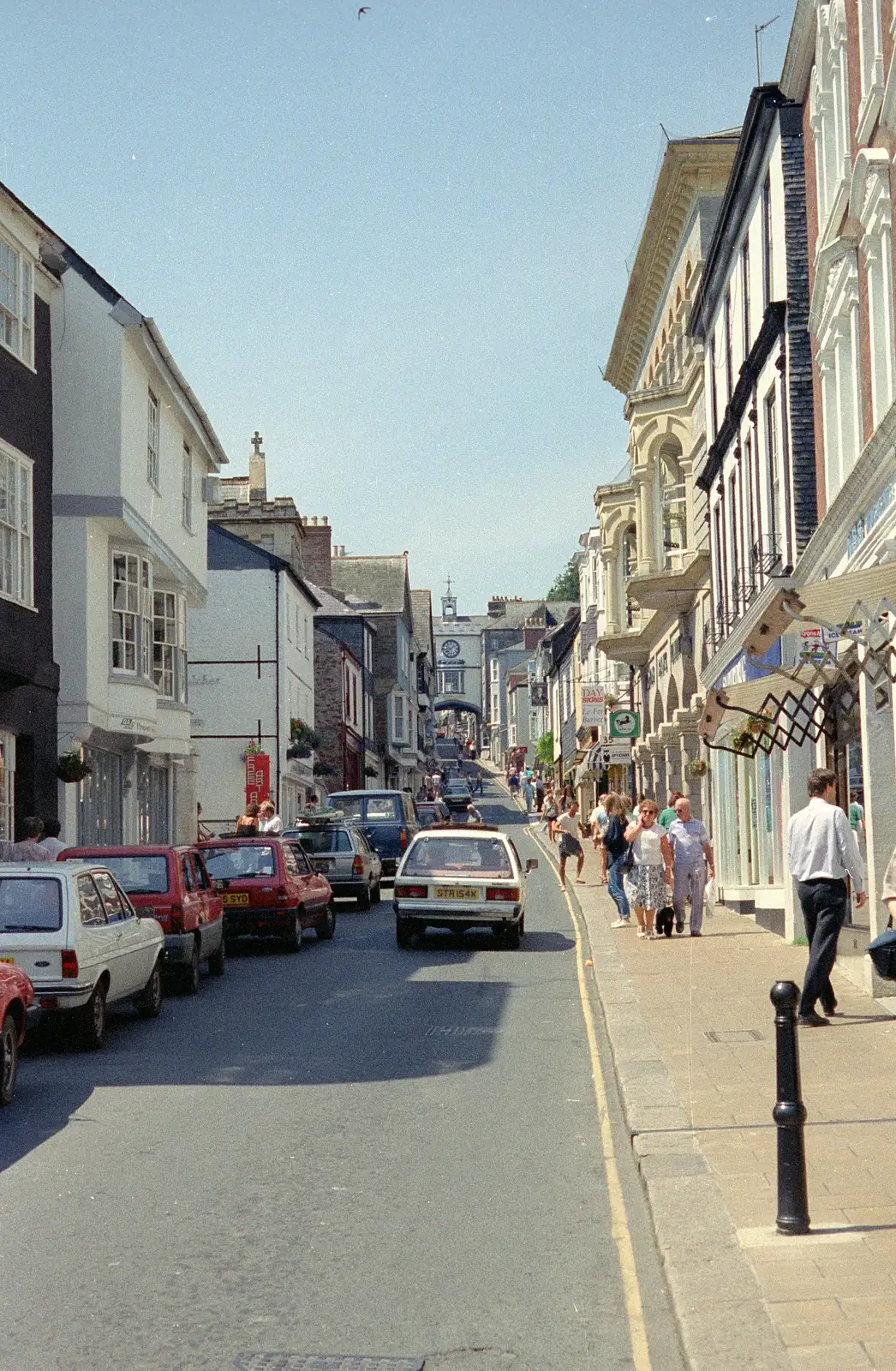 Fore Street in Totnes on a sunny day, from Summer Days on Pitt Farm, Harbertonford, Devon - 17th July 1989