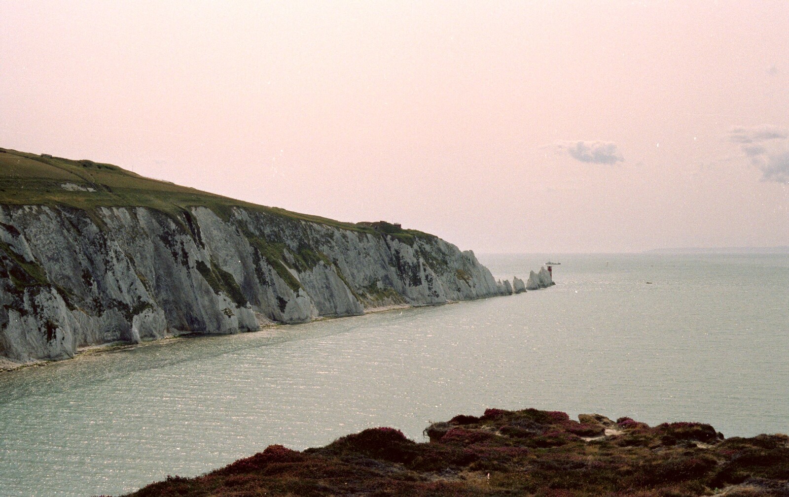 The Needles, as seen from the cliffs from Back from Uni: Yarmouth, Alum Bay and Barton-on-sea, Hampshire - 23rd July 1989
