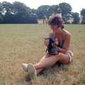 Angela takes a photo, Back From Uni: Summer Pruning, Bransgore, Dorset - 25th July 1989
