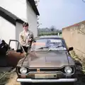 Sean gets into his Mark 2 Escort, A Walk in the New Forest, Hampshire - 27th July 1989